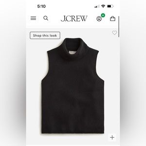 JCrew black cashmere mock neck sweater shell